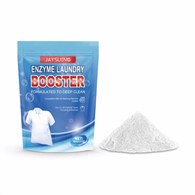 Jaysuing Quitamanchas para Ropa, Limpiador de Manchas de Aceite y Olores, Agente de Limpieza para Lavado a Mano o Lavadora, Fórmula con Proteasa, Contenido 100g