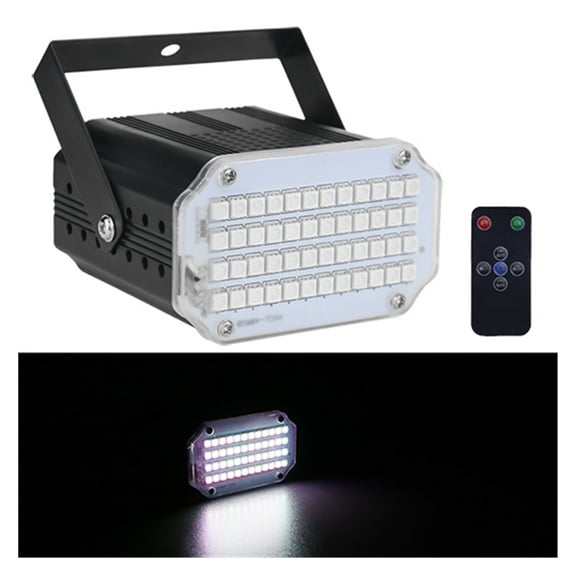 48 LED RGB UV White Strobe Lights Disco DJ Party Holiday Christmas Music Club Sound Activated Flash Stage Lighting Effect ,Easy to Install