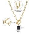 thumbnail image 7 of Lsnesstla Emerald-cut Black CZ Pendant Paperclip Chain Necklace Paperclip Toggle Necklace Black Jewelry Gift for Women, 7 of 7