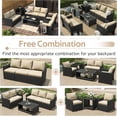 thumbnail image 4 of AECOJOY 7 Pieces Outdoor Furniture Set with Two Storage Boxes, Rattan Wicker Sectional Sofa Couch Patio Conversation Set, Black & Biege, 4 of 6