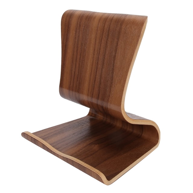 Soporte de madera para teléfono móvil, soporte de mesa para tableta, mesita de noche, oficina, escritorio, color marrón