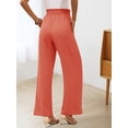 thumbnail image 6 of Women'S Wide Leg Lounge Pants with Pockets High Waisted Adjustable Tie Knot Loose Trousers Orange XL, 6 of 7