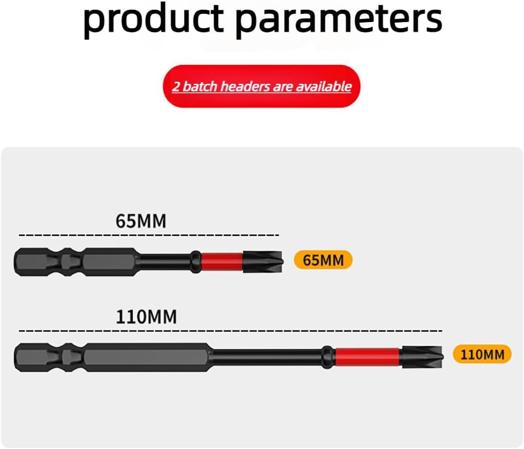 FPH2 Impact Screwdriver Bit Set for Electricians,Fph2 Screwdriver,S2 Steel 65mm & 110mm,1/4 Inch Hex Shank Magnetic Cross Slot Screw Driver Drill Bits Used on Circuit Breakers