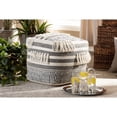 thumbnail image 4 of Baxton Studio Kirby Moroccan Inspired Grey and Ivory Handwoven Cotton Pouf Ottoman, 4 of 4
