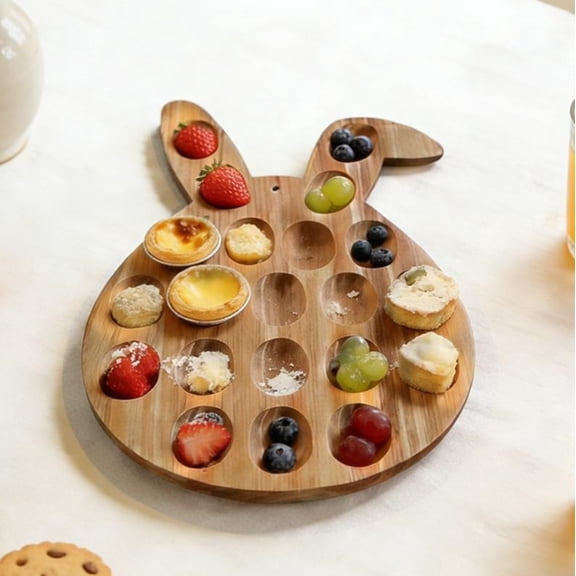 Deviled Egg Containers with Lid Easter Gifts Set(24 Eggs), 2026 Upgraded Acacia Wooden Deviled Egg Tray Platter for Party, Home Kitchen Gift for Women, The Lid is Dishwasher Safe (Black)
