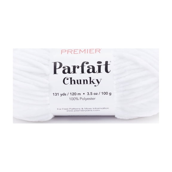 Premier Yarns Parfait® #6 Super Chunky Chenille Yarn, White, 3.5oz 131yds