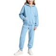 thumbnail image 3 of Vmvidoty Half Zip Drop Shoulder Long Sleeve Tracksuit 2 Piece Activewear Set Sweatsuits Toddler 5-6 Years, 3 of 8