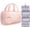 Pink, variant on Travel Hanging Toiletry Bag for Women - Waterproof Cosmetic Organizer with Clear Window, Lightweight Bathroom Bags for Essentials, Makeup, Shampoo, Toiletries Black, Medium