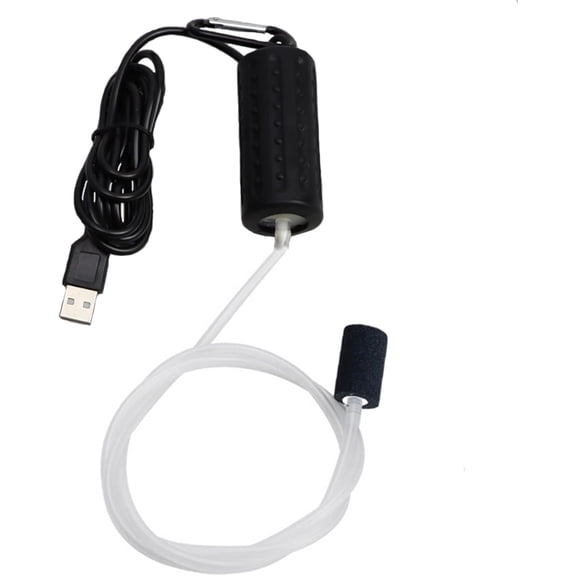 Hautllaif Aquarium Air Pump Mini USB Fish Tank Oxygen Air Pump Portable Ultra Silent Air Aerator Pump Energy Saving Oxygen Bubbler with Air Stone and Single Outlet Silicone Tube 1W