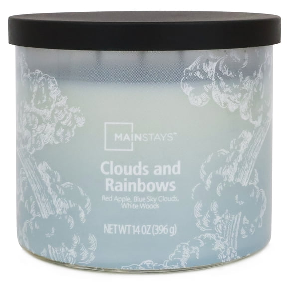 Mainstays 3-Wick Textured Wrapped Clouds and Rainbows Scented Candle, 14 oz