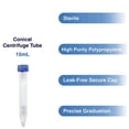 thumbnail image 3 of Tubos de CentríFuga CóNicos CientíFicos de 15 Ml, [Paquete de 250] Tubos de Ensayo de PláStico con Tapones de Rosca, Tubos de Ensayo EstéRiles de 15 Ml con Tapas, 3 of 8