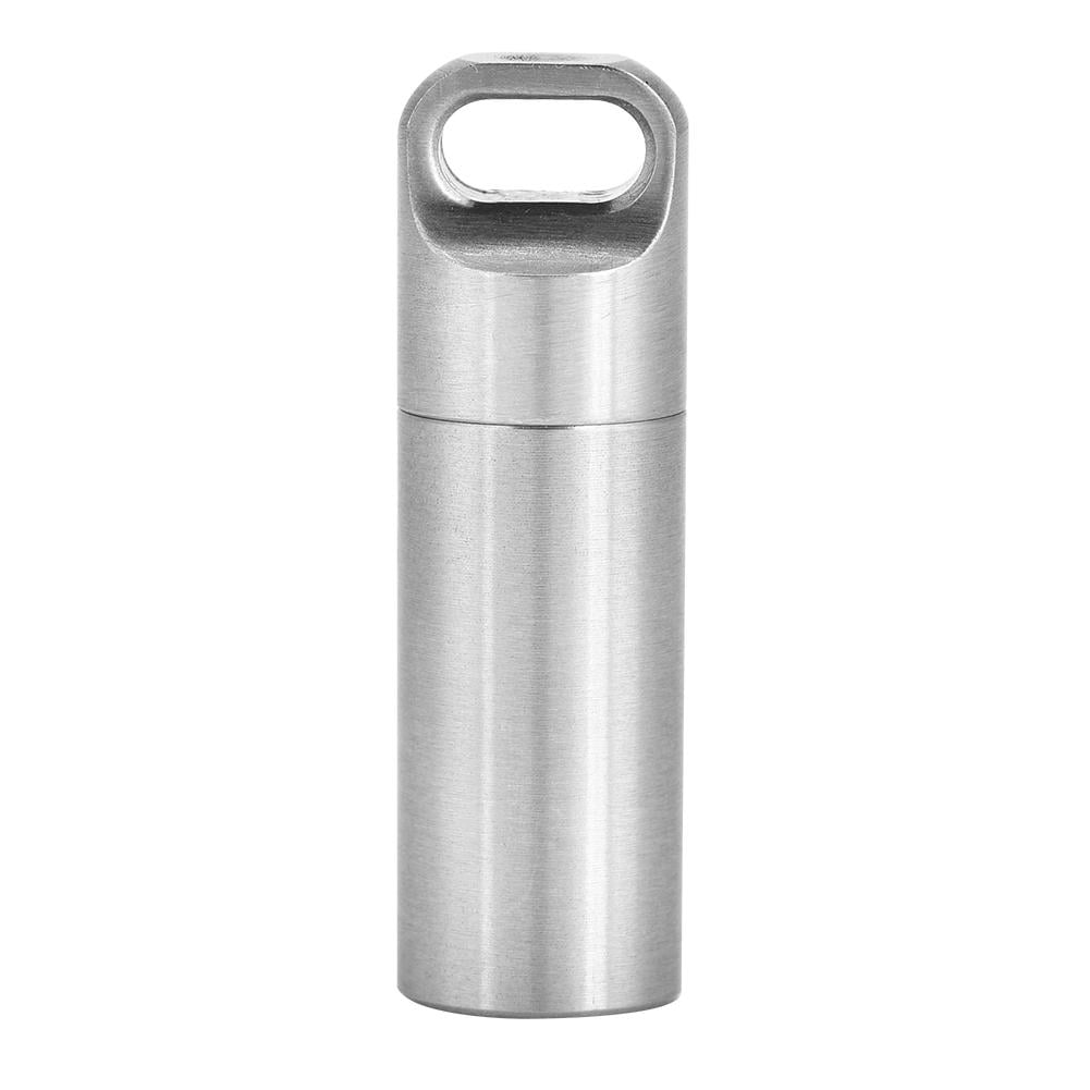 Stainless Steel Outdoor Sealed Storage Bottle Pill Container Survival Tool 