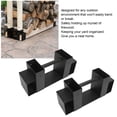 thumbnail image 3 of Firewood Log Storage Rack Bracket Kit, 2pcs Log Rack Holder Iron Black  For Yard, 3 of 8