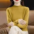 thumbnail image 5 of Mifsaly Soft Cozy Knitted Sweaters for Women Long Sleeve Mock Neck Sweaters Lightweight Office Pullover Tops Spring Fall Teacher Outfits S, 5 of 6