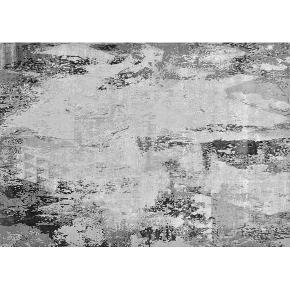 Ahgly Company Indoor Rectangle Oriental Gray Industrial Area Rugs, 4' x 6'