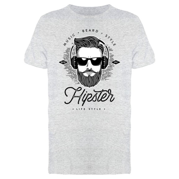 Hipster Man  T-Shirt Men -Image by Shutterstock, Male 3X-Large