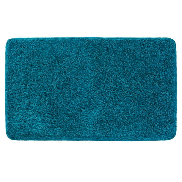 InterDesign Microfiber Bathroom Shower Accent Rug Deep Teal Walmart