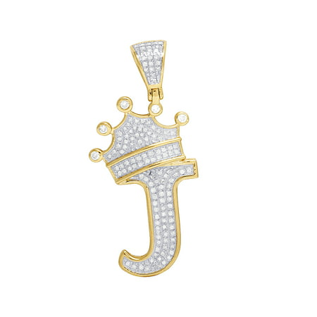 Jewelry Unlimited - 10K Yellow Gold Genuine Diamond Crown Letter ...