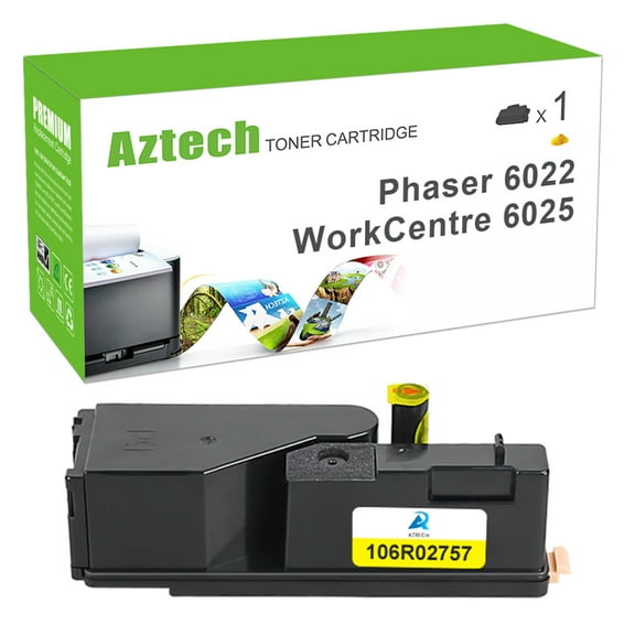 AAZTECH 1-Pack Compatible Toner Cartridge for Xerox 106R02758 Work with Phaser 6020 Phaser 6022, WorkCentre 6025 WorkCentre 6027 Printer Ink (Yellow)