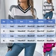 thumbnail image 3 of Juslio Womens Sweater Pullovers Sweater Color Block V Neck Long Sleeve Knit White, 3 of 5