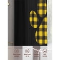 thumbnail image 6 of Cats Pawprints Sheer Curtains 63 Inch Length 2 Panels Set Window Treatments, Yellow Black Buffalo Plaid Pets Paw Rod Pocket Semi Curtains for Living Room/Bedroom/Kitchen Décor, 104"W x 63"L, 6 of 7