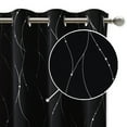 thumbnail image 3 of NICETOWN Black Blackout Curtains with Wave Line and Dots Thermal Insulated Modern Printed for Bedroom, Set of 2, W52 x L63, 3 of 7