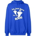 thumbnail image 2 of OXI Hoodie Sweatshirt - I'm Just Here For The Boos, Basic Casual Hoodie for Men's and Women Fleece Hoodie Long Sleeve - Royal Blue 2X-Large, 2 of 3