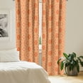 thumbnail image 3 of Ambesonne Abstract Window Curtains, Floral Detailed Lines Grid, Each 28" W x 84" L, Peach Vermilion, 3 of 5