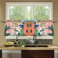 thumbnail image 4 of Yayeee Kitchen Curtains Tier Set of 2 Light Filtering 57"x36" Over Sink Window Panels, Art City, 4 of 7