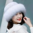 thumbnail image 2 of TELOLY Winter Hats for Women,Mink Fuy Gorras Para Mujer,Hat Women,Black, 2 of 2