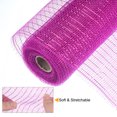 thumbnail image 3 of Uxcell PP Burlap Mesh 10" x 10 Yards Tinsel Foil Stripe Ribbon, Rose Pink 1 Roll, 3 of 6