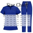 thumbnail image 2 of Fgvctg Womens Scrub Sets Plus Size Scrubs Stretchy V Neck Scrub Pants and Tops Medical Uniforms Nursing Top Med Couture Scrubs Blue L, 2 of 9