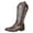 Coffee, variant on Wide Calf Cowboy Boots for Women 2025 Black White Slouch Leather Pointed Toe Low Heel Western Knee High Cowgirl Riding Boots Black Size 6.5