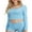 Blue, variant on Michellecmm  Women’s Two Piece Pajamas Long Sleeve Lace Trim Crop Tops and Shorts