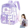thumbnail image 2 of BinKFF Clear Backpack for School,Heavy Duty PVC Transparent Bookbag for Women Through Backpacks Elementary Laptop Bags for Women Men,Sports,Students,Work,Travel, 2 of 9