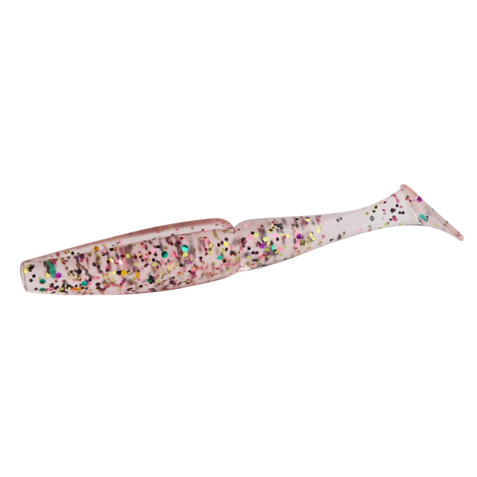 10Pcs 2.8in Double Section T-Tail Soft Fishing Lures Large Swing Swimbait with Glitter Flakes Lifelike Paddle Tail Baits for Bass Freshwater Tackle Multicolor