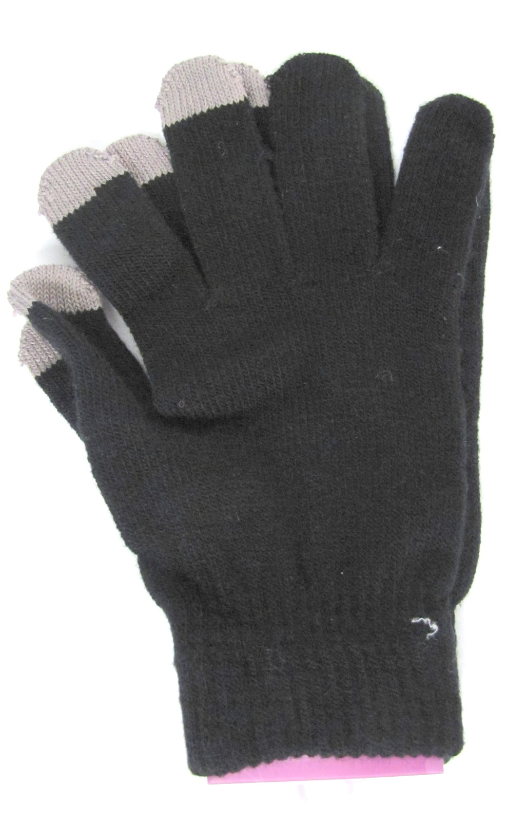 Women's Solid Neon Knit Winter Gloves Black - Walmart.com