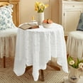 thumbnail image 6 of RuiJiao Sunflower White Lace Knitted Polyester Tablecloth 100x100cm Round Rectangular Cover for Dining Coffee Table Desk Home Decor Wrinkle-Resistant Easy Care, 6 of 6