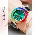thumbnail image 3 of EXPLOJOY Elegant Ladies Quartz Watch – Rainbow Dial, Waterproof, Stainless Steel & Leather Band, 3 of 9