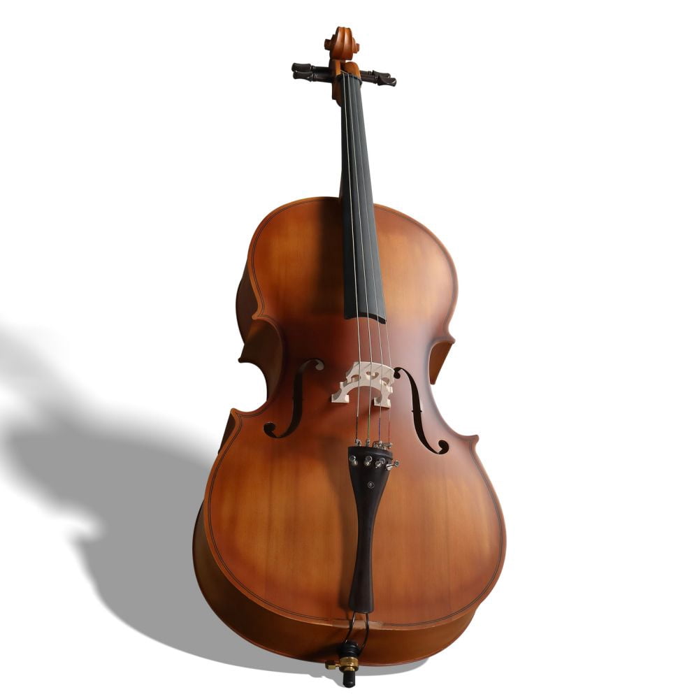 Cello 4/4 Full Size, Wood Acoustic Cello with Portable Bag, Bow, Rosin, Cello Bridge, for Students & Adult Beginner String Instruments - Matte Natural Color