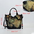 thumbnail image 2 of Shoulder Bag Peacock Embroidered Shiny Sequins Zipper Canvas Tote Bag H andbag, 2 of 5