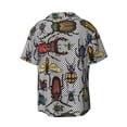 thumbnail image 2 of Sigee Bright Insects Print Men's Shirts Casual Button Down Short Sleeve Summer Beach Shirt Hawaiian Vacation Shirts Tee Shirt-Large, 2 of 7