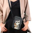thumbnail image 4 of HELLHERO Cat Pattern Design with Zipper Double-layer with Shoulder Strap 4.33x1.97x7.09 Crossbody Small Bags Polyester Crossbody Bag for Adult, 4 of 7