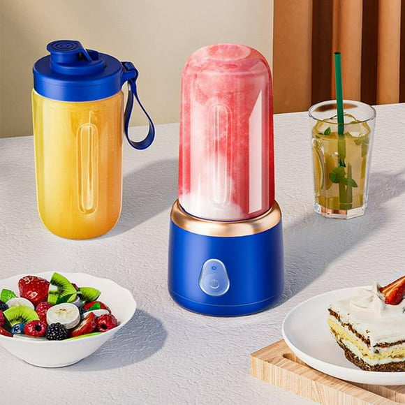Xihbxyly Licuadora Portátil, Recargable Por Usb, 6 Cuchillas para Jugos de Frutas, Licuadora, Protección Magnética Segura, Fácil de Limpiar, Ideal para Viajes, Capacidad de 400 Ml, para Deportes Al A