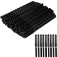 thumbnail image 1 of 50 mini cepillos desechables para máscara de pestañas, extensión de pestañas, cejas y maquillaje, cabezal de cepillo pequeño y mango pequeño (negro), 1 of 1