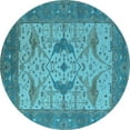thumbnail image 1 of Ahgly Company Indoor Round Oriental Light Blue Industrial Area Rugs, 8' Round, 1 of 4