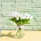 thumbnail image 2 of Luxtrada - Ramo de tulipanes artificiales de tacto real (20 unidades), color blanco, 2 of 7