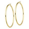 thumbnail image 2 of 925 Sterling Silver Flash Gold Plated Women's 2mm Polished Hinged Tube Hoop Earrings | 55mm, 2 of 4