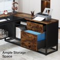 thumbnail image 4 of Tribesigns 62.9 inch L-Shaped Executive Desk, Large Office Desk with Drawers and Shelves, 4 of 5