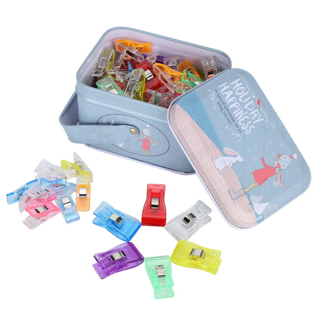 Clip de Couture, 100 Pcs Mini Clips en Tissu Accessoires de Couture Clip de Couture en Plastique Performance Solide